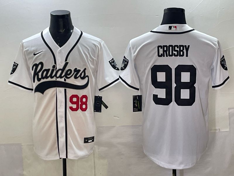Men 2025 Oakland Raiders #98 Crosby white 3th generation Joint Name Nike Limited NFL Jersey style 002->oakland raiders->NFL Jersey
